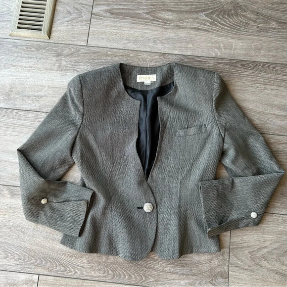 Korea Emoda  Wool Blend Fit Flare Blazer - Picture 4 of 15